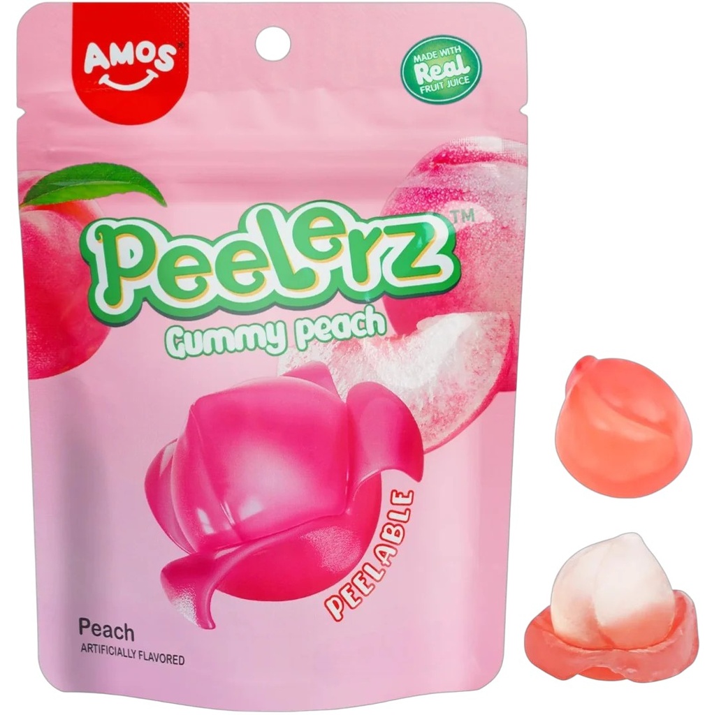 [SS002080] Amos Peelerz Gummy Peach Candy 65 g