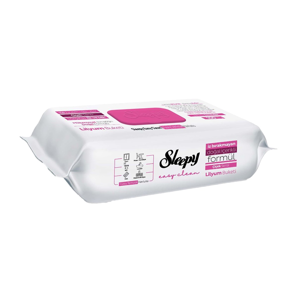 [SS001824] Sleepy Easy Clean Surface Cleaning Towel Lilyum Bouquet 100 Pack